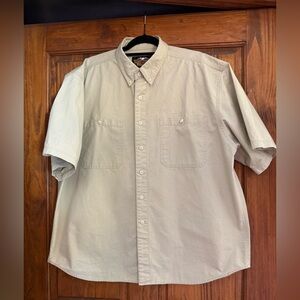 Harley-Davidson Men’s XXL beige short sleeves button up short. Pre-owned but EUC